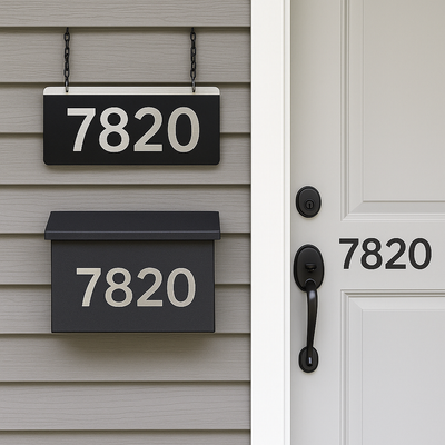 Custom Hanging House Number Sign + Mailbox & Door Decals Niagara Stands Out