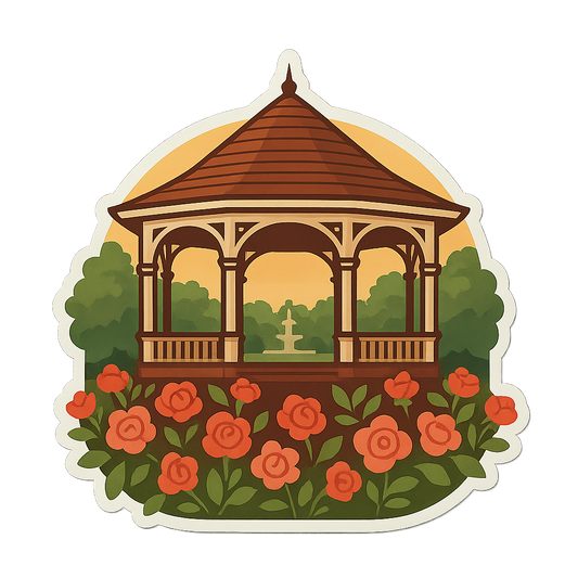 Montebello Park Bandshell & Roses Sticker (St. Catharines) Orajet vinyl sticker (3" | 4" | 5") preview 1