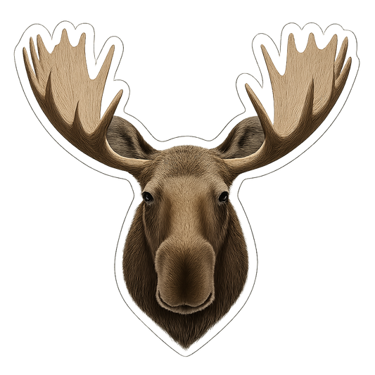 Moose Sticker with Detailed Antlers Orajet vinyl sticker (3 in | 5 in | 7.5 in) preview 1