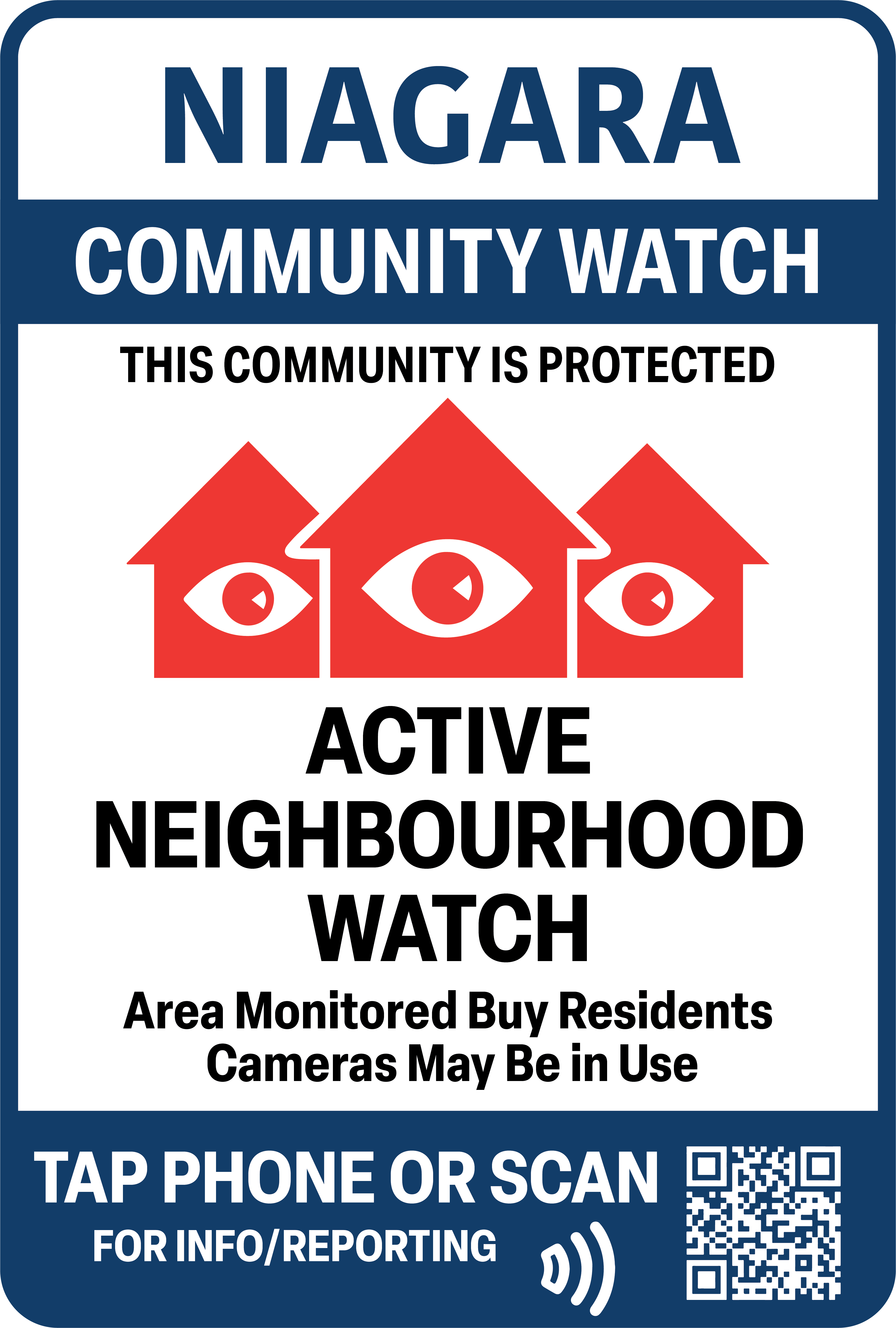 Niagara Community Watch Signs + NFC Reporting Decal