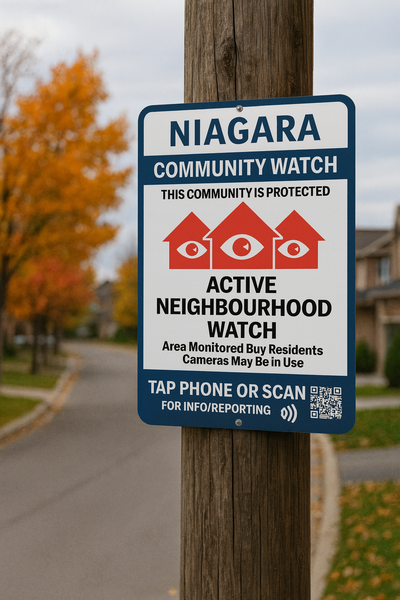 Niagara Community Watch Signs + NFC Reporting Decal