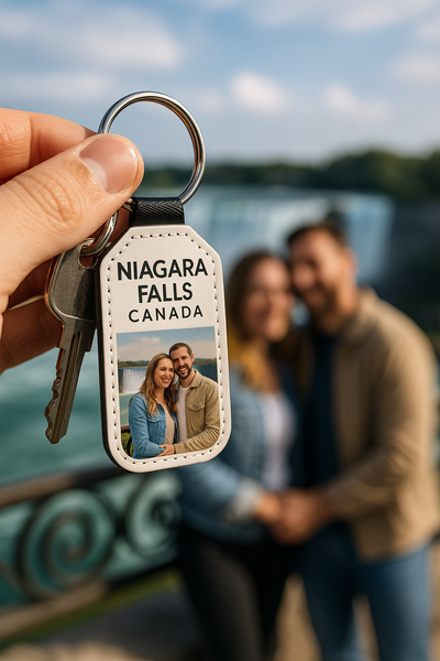 Niagara Falls Souvenir Keychains — Custom PU Leather (Pack of 10)