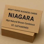 Kraft Paper Business Cards Niagara | 18pt Natural Brown Cardstock | Eco-Luxury Organic Business Cards St Catharines Niagara Stands Out