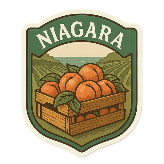 Niagara Peach Harvest Sticker Orajet vinyl sticker (3" | 4" | 5") preview 1