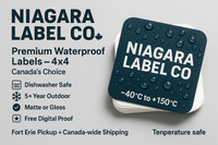 Waterproof Custom Color Labels 4x4 Canada | Premium Matte PP Auto-Cut Singles Niagara Stands Out