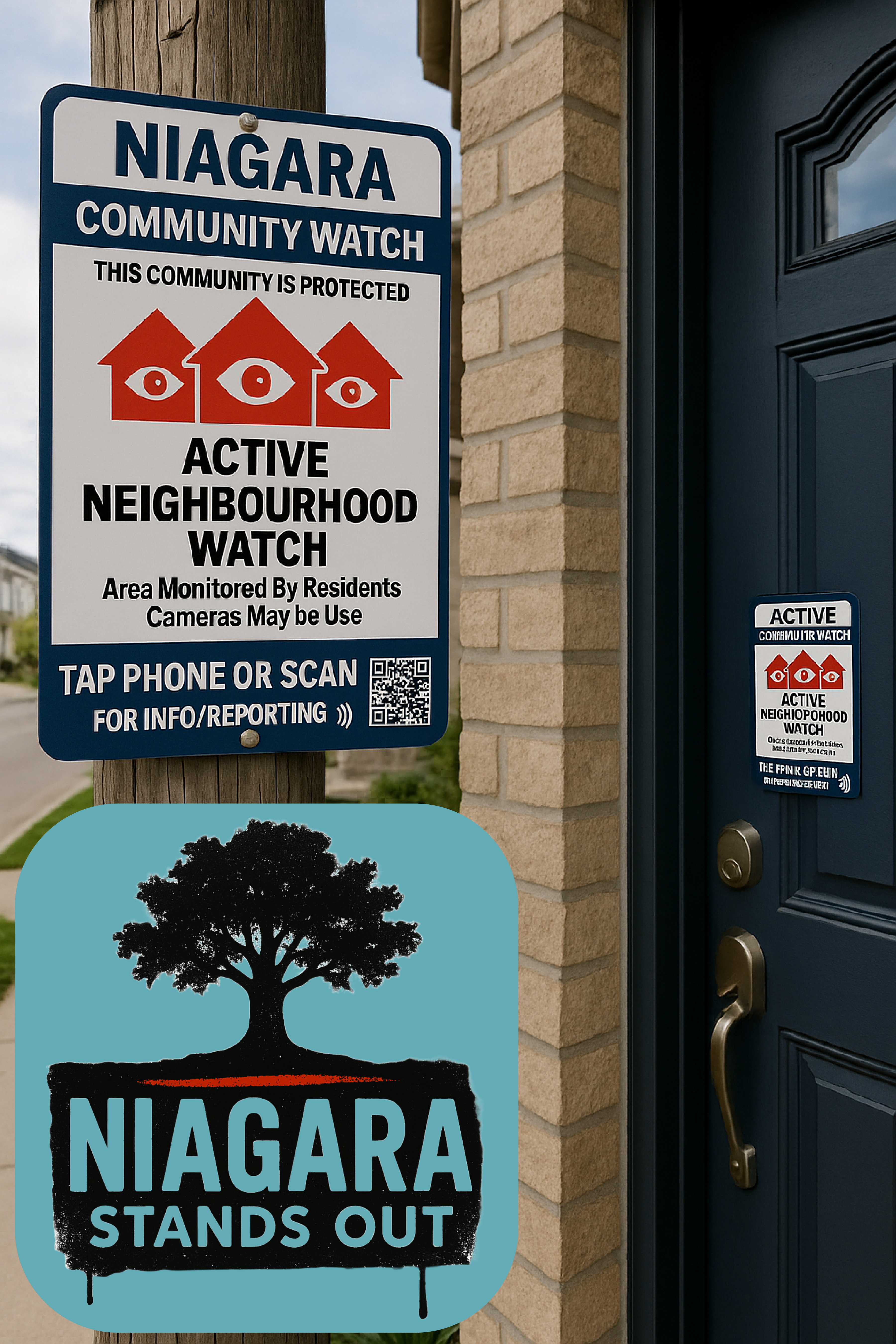 Niagara Community Watch Signs + NFC Reporting Decal