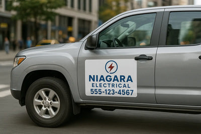 Custom Car Door Vinyl Decals Canada - Professional Vehicle Branding - Mobile Marketing Niagara Stands Out