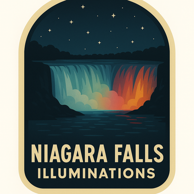 Holographic night illuminations sticker Niagara Falls