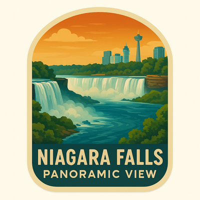 Wide panoramic view sticker Niagara Falls