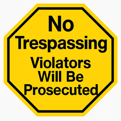 No Trespassing Decal