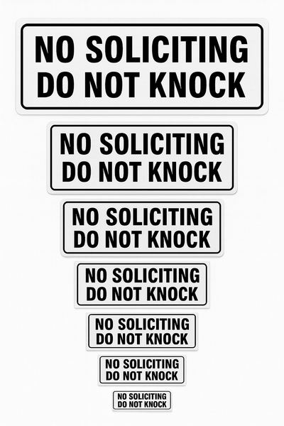 NO SOLICITING / DO NOT KNOCK – Aluminum Sign Niagara Stands Out