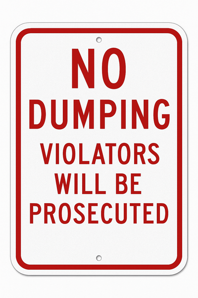 No Dumping — Violators Will Be Prosecuted (Niagara) Niagara Stands Out