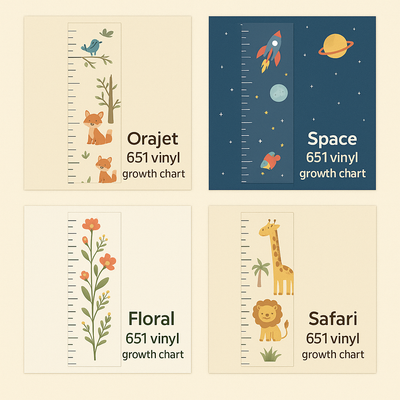 Personalized Nursery Growth Chart Decal – 48″ or 60″ Fabric Vinyl Niagara Stands Out