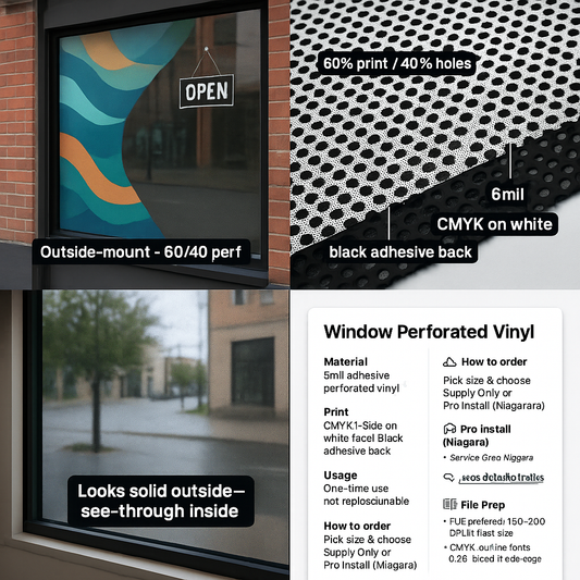 Window Perforated Vinyl — 60/40 Niagara Stands Out
