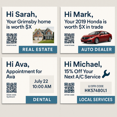 Variable-Data Postcards Niagara – 1-to-1 Marketing in 4 Days Niagara Stands Out