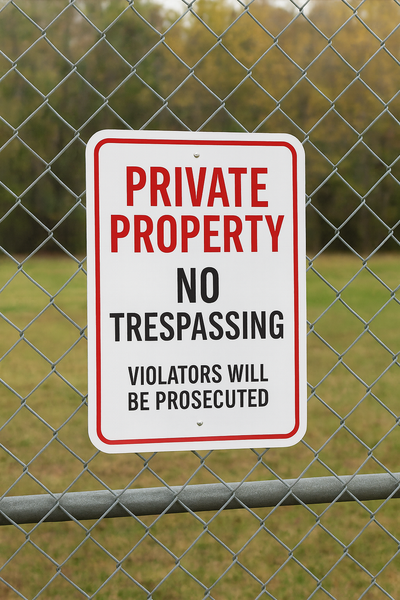 Private Property / No Trespassing Signs – Niagara Niagara Stands Out