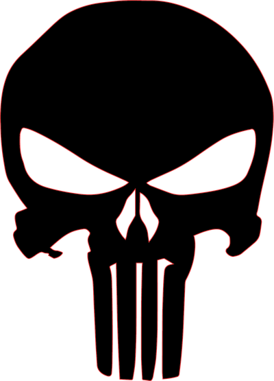 Punisher Skull — Tactical Matte Black Vinyl Decal (Multiple Sizes, Matte/Gloss) Niagara Stands Out