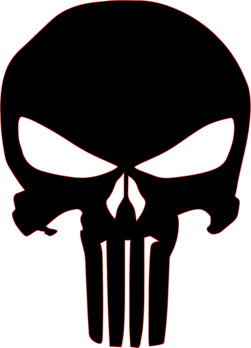 Punisher Skull — Tactical Matte Black Vinyl Decal (Multiple Sizes, Matte/Gloss) Niagara Stands Out