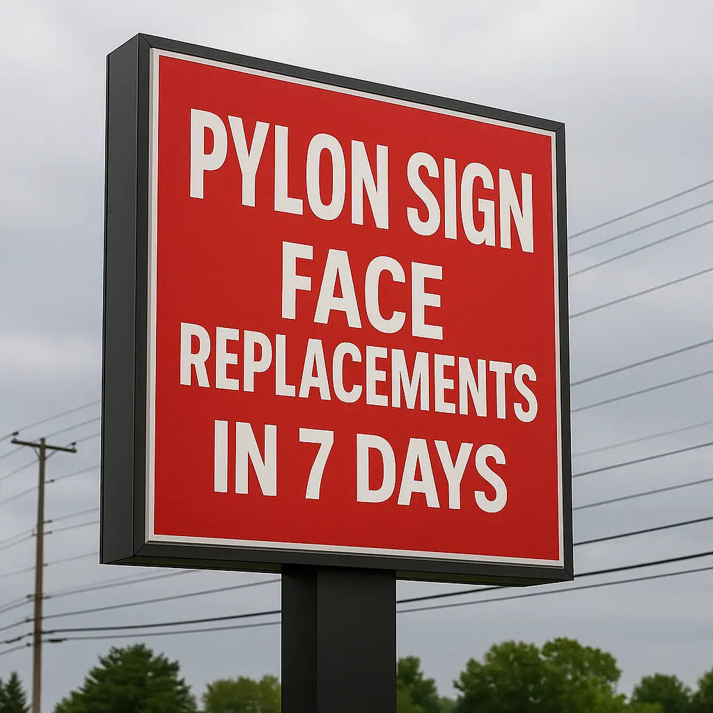 Pylon Sign Face Replacement – Lexan & Flex Niagara Stands Out