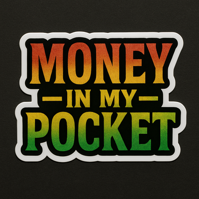 rastafarian money vinyl sticker