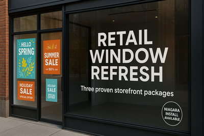 Retail Window Refresh — Storefront Window Graphics Niagara Stands Out