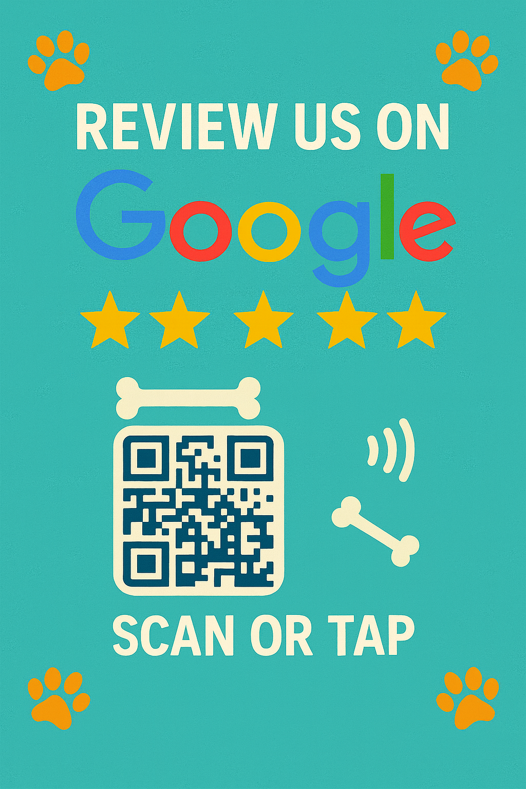 Google Review NFC Decal for Pet Shops - Online Reviews - Review Us on Google Sign