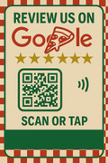 Google Review NFC Decal for Pizza Shops - Review the Pizza Slice! Review Us on Google Card