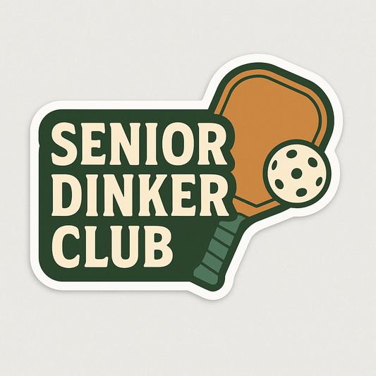 Senior Dinker Club Sticker Design | Pickleball Sticker - Product Image