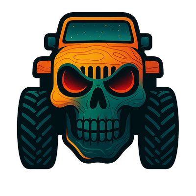 Skull Jeep Hybrid — Small Vinyl Decal (Singles + Bundles) Niagara Stands Out