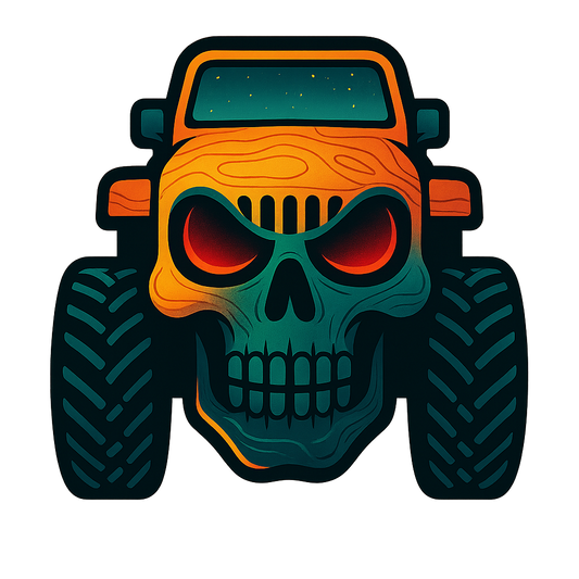 Skull Jeep Hybrid — Small Vinyl Decal (Singles + Bundles) Niagara Stands Out