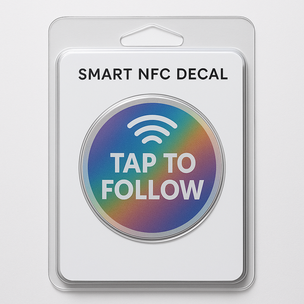 Professional NFC Creator Growth Stickers — Premium Orajet 3165G Vinyl Technology