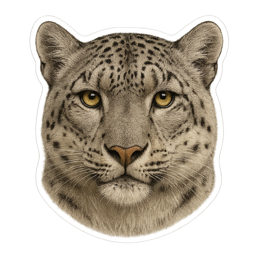 Snow Leopard Close-Up Sticker Design Orajet vinyl sticker (3 in | 5 in | 7.5 in) preview 1