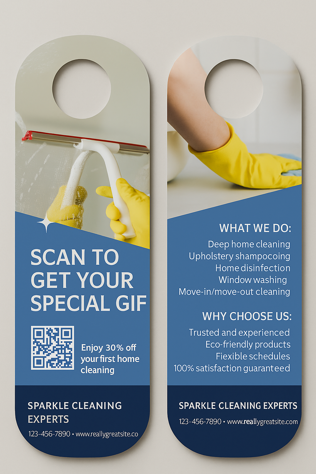 Custom Door Hangers with QR Code | 14pt UV High Gloss | Canada Wide Shipping | Niagara Stands Out