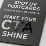 Spot UV Postcards (Matte) — logo/CTA gloss pop on matte stock Niagara Stands Out