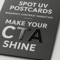 Spot UV Postcards (Matte) — logo/CTA gloss pop on matte stock Niagara Stands Out