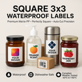 Square Waterproof Labels 3x3 Canada | Custom Color Auto-Cut Singles Niagara Stands Out