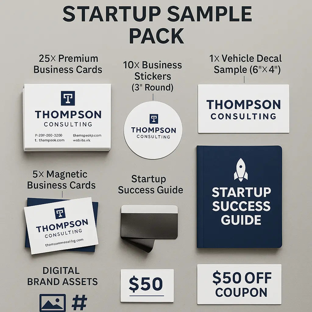 Startup Sample Pack Canada - New Business Branding Kit - Try Before You Buy Niagara Stands Out