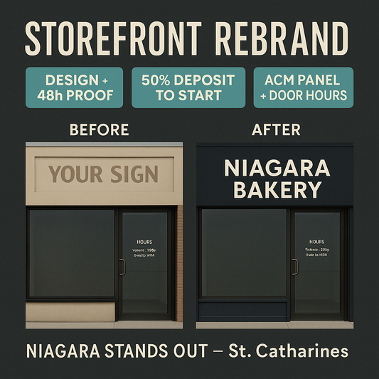 Storefront Sign Rebrand — Design Included (Niagara) Niagara Stands Out