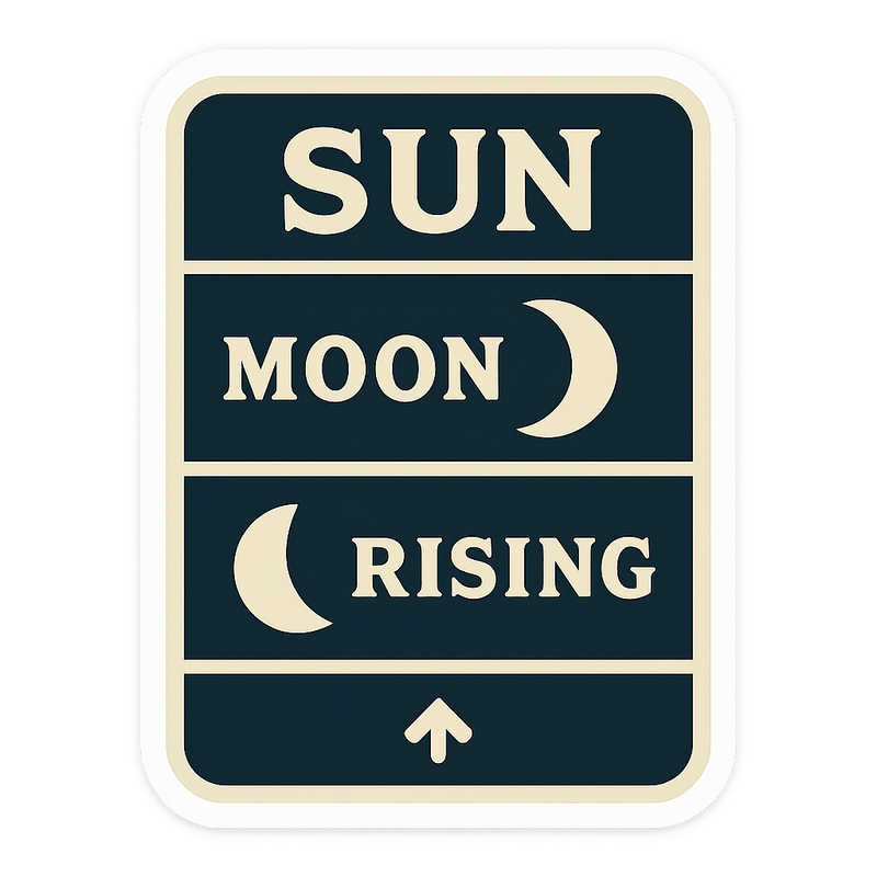 Sun, Moon, Rising Emblem Sticker - Product Image