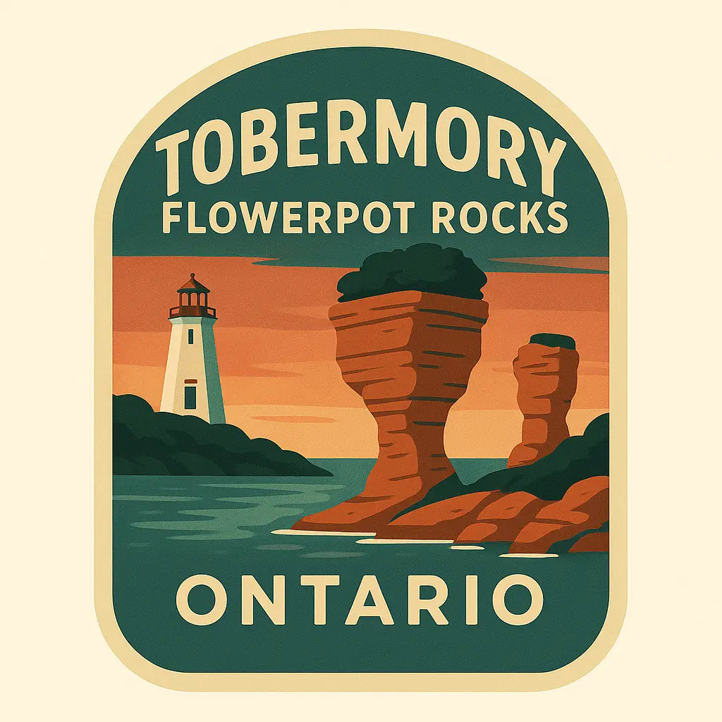 Tobermory Flowerpot Rocks sticker 3×3 in Die-Cut