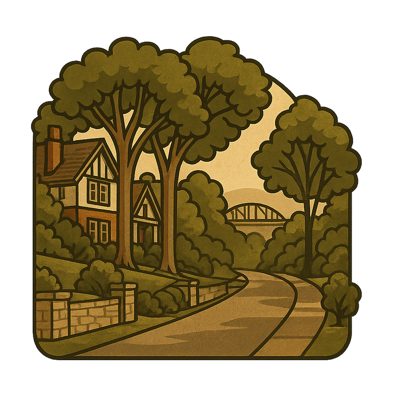 Same-Day Tree-Lined Street Golden Hour Sticker in Niagara Tree Lined Street at Golden Hour