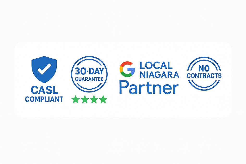Tap-to-Trust review kit — NFC counter card with QR window decal — Canadian business