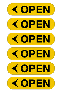 Reflective “OPEN” Door Safety Stickers — High-Visibility Pack Niagara Stands Out