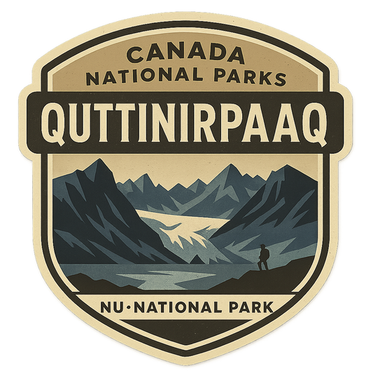 Vintage Of Quttinirpaaq National Park Sticker Canadian Vintage Emblem of Quttinirpaaq National Park