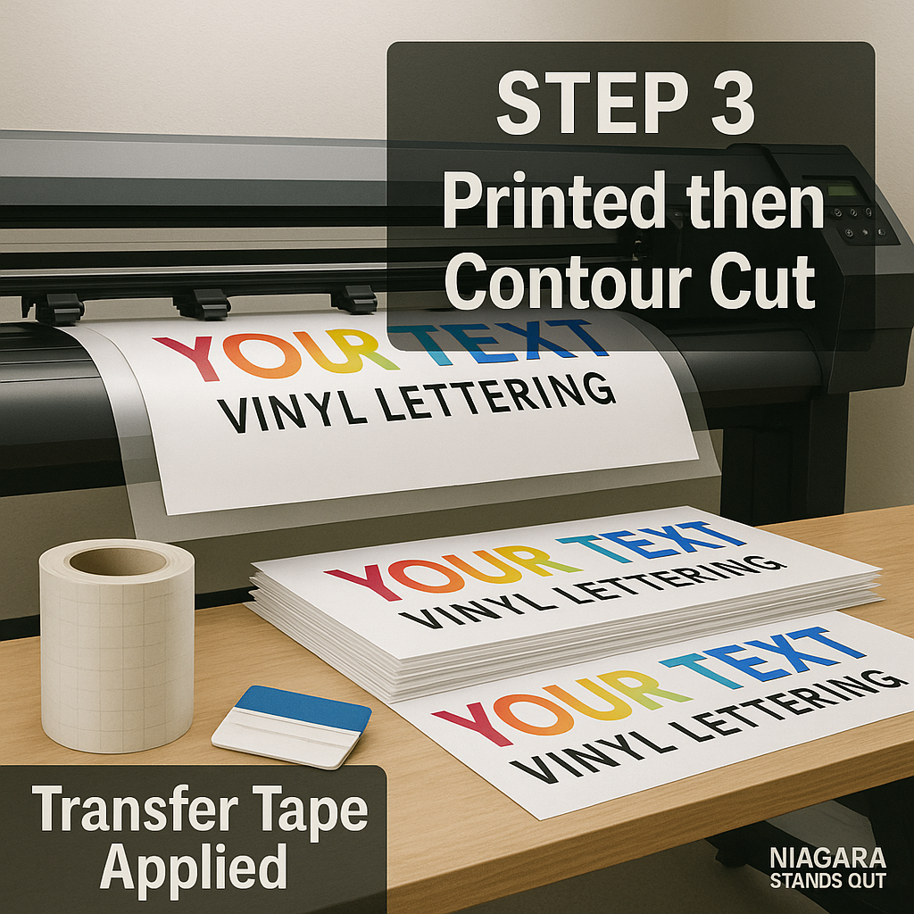 Custom Cut Vinyl Lettering — Fixed Sizes Niagara Stands Out