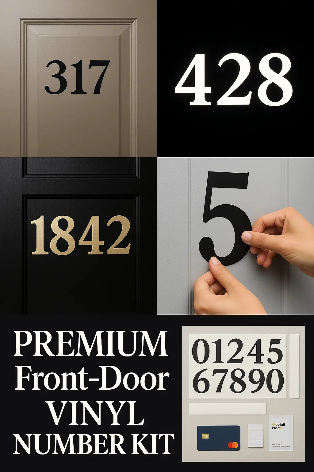 Premium Front-Door Vinyl Number Kit Niagara Stands Out