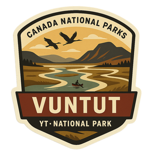 Vuntut National Park Shield Sticker Canadian National Park Vuntut National Park Shield Badge
