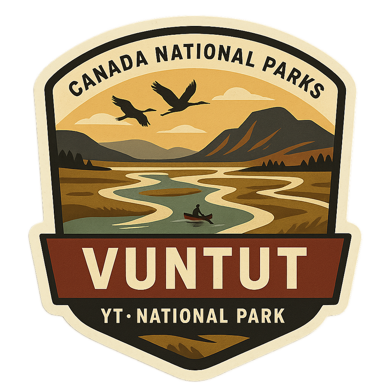 Vuntut National Park Shield Sticker Canadian National Park Vuntut National Park Shield Badge