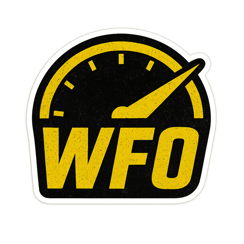 WFO Tachometer Sticker Design Orajet vinyl sticker (3 in | 5 in | 7.5 in) preview 1