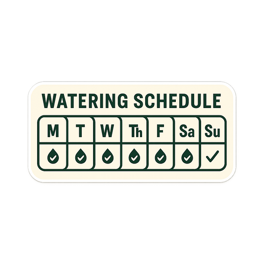 Same-Day Watering Schedule Sticker Design Sticker in Niagara Watering Schedule Sticker Design